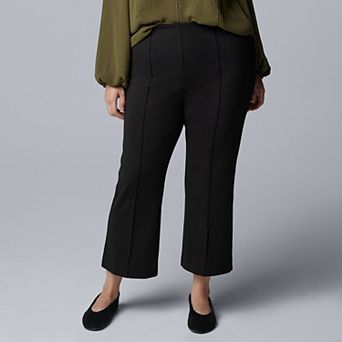Plus Size Simply Vera Vera Wang Mid-Rise Cropped Ponte Kick Flare Pants