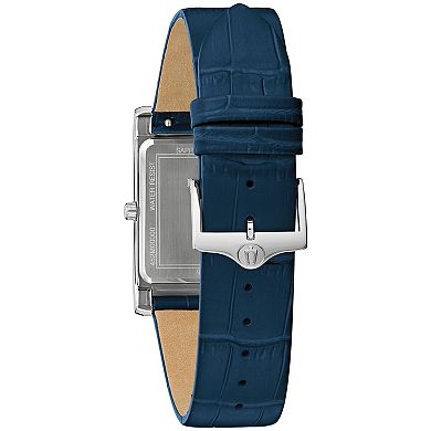 Bulova Men's Stainless Steel Leather Strap Watch - 96B442