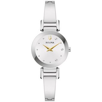 Bulova Stainless Steel Diamond Accent Dial Bangle Watch - 96P241