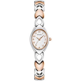 Bulova Women's Two-Tone Stainless Heart Link Bracelet Watch - 98L332