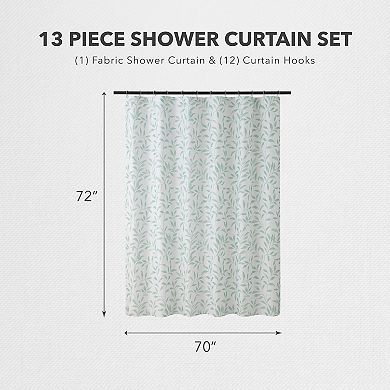 Creative Home Ideas Shower Curtain & Hooks 13-Piece Set