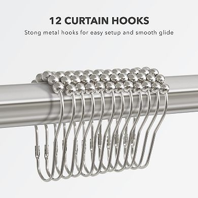 Creative Home Ideas Shower Curtain & Hooks 13-Piece Set