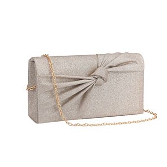 Bow Clutch Purses for Women Pleated Evening Bags Formal Handbags with Chain