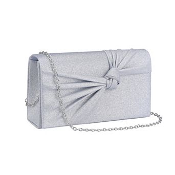 Bow Clutch Purses for Women Pleated Evening Bags Formal Handbags with Chain