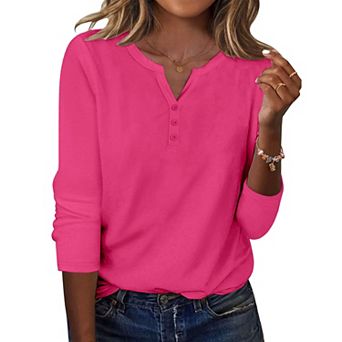 Zeagoo Womens 3/4 Sleeve V Neck Shirts, Casual Dressy Office Work Blouse Tops