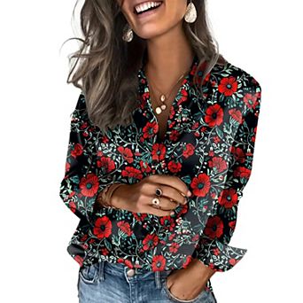Zeagoo Silk Collared Shirt Women Satin Long Sleeve Blouse Trendy Work Tops for Women
