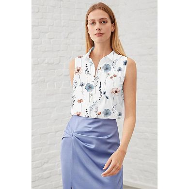 Zeagoo Womens Casual Sleeveless Button Down Shirts Office Blouses Loose V Neck Tank Tops