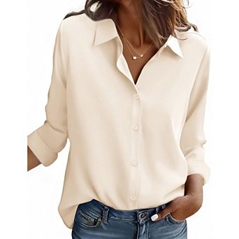 Zeagoo Women s Button Down Shirts, Business Casual Long Sleeve Dressy Fall Tops