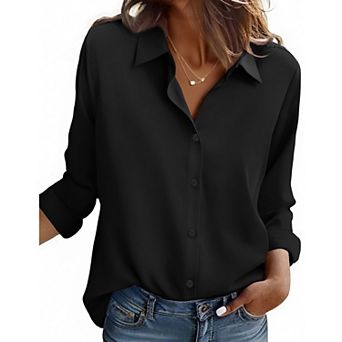 Zeagoo Women s Button Down Shirts, Business Casual Long Sleeve Dressy Fall Tops