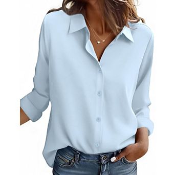 Zeagoo Women s Button Down Shirts, Business Casual Long Sleeve Dressy Fall Tops