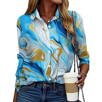 Zeagoo Women s Button Down Shirts, Business Casual Long Sleeve Dressy Fall Tops