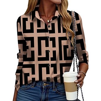 Zeagoo Women s Button Down Shirts, Business Casual Long Sleeve Dressy Fall Tops