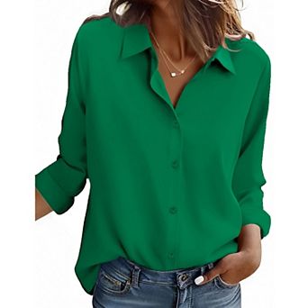 Zeagoo Women s Button Down Shirts, Business Casual Long Sleeve Dressy Fall Tops