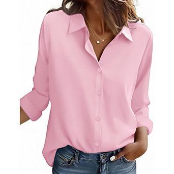Zeagoo Women s Button Down Shirts, Business Casual Long Sleeve Dressy Fall Tops