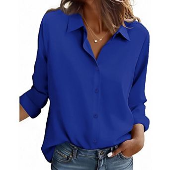Zeagoo Women s Button Down Shirts, Business Casual Long Sleeve Dressy Fall Tops