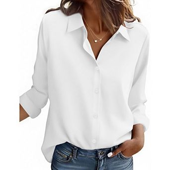 Zeagoo Women s Button Down Shirts, Business Casual Long Sleeve Dressy Fall Tops