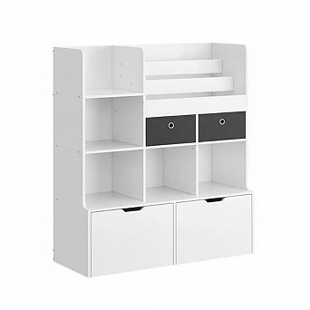 Toy Storage Organizer,Kids Bookshelf,Toy Chest Organizer,with Hidden Wheels,Drawers and Cubbies