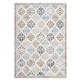 Diamond Print Rug Polyester Washable Foldable Mat Non-Slip Geometric Carpet