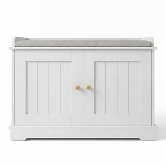 ANIXOL Barn Door Ventilated Wood Cat Litter Box Enclosure Cabinet