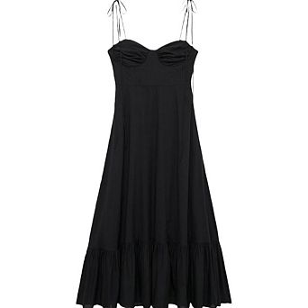Women's Spaghetti Strap Maxi Wedding Guest Dress Smocked Ruffle Tea Party Flowy A Line Sundress