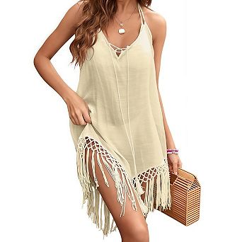 Womens Bathing Suit Cover Up Dress,Bikini Boho Swimsuit Coverup,Sheer Dresses Beach Vacation Outfit