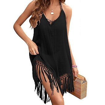 Womens Bathing Suit Cover Up Dress,Bikini Boho Swimsuit Coverup,Sheer Dresses Beach Vacation Outfit