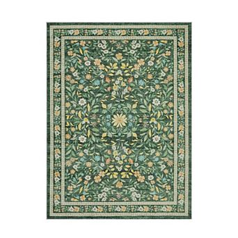 Floral rug for living room washable rug non-slip ultra-thin Bohemian floral indoor rug