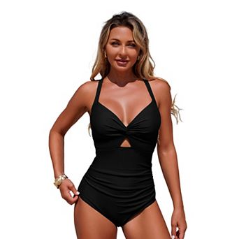 Women's One-Piece Swimsuit with Neck Tie and Open Back