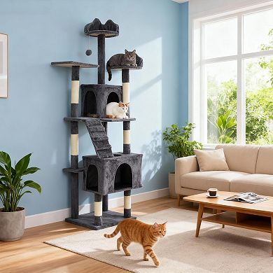 ANIXOL Multi-Level Plush Particle Board Cat Tree Tower