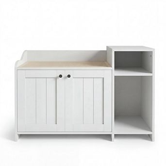 ANIXOL Hidden Retro Wood Engineered Cat Litter Box Cabinet