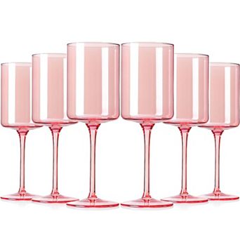 6-14 Oz Hand-Blown Square Crystal Wine Glasses Gift for Women Party Gift
