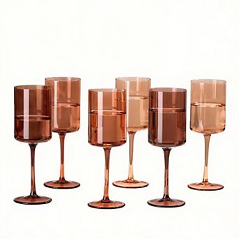 6-14 Oz Hand-Blown Square Crystal Wine Glasses Gift for Women Party Gift