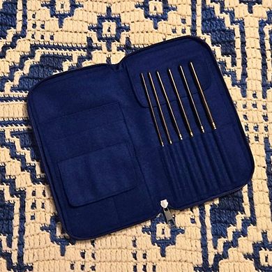 Crochet Hook Set Ebony Sizes E, F, G, 7, H, I w/custom case