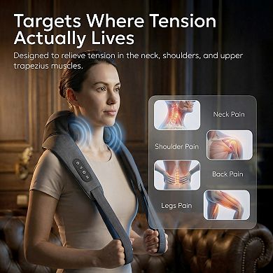 Miko Wave Heated Neck & Back Massager with Heat, Cordless and Hands-Free