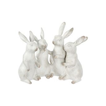 4 pc Polyresin Bunny Rabbit Quartet Figurines