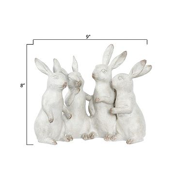 4PC Polyresin Bunny Rabbit Quartet Figurines