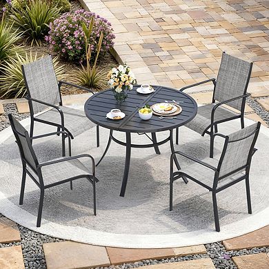 EROMMY 5 Piece Patio Dining Set, Outdoor Dining Table And Chairs Set For 4