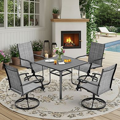 EROMMY 5 Piece Patio Dining Set, Outdoor Dining Table And Chairs Set For 4