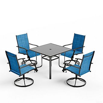 EROMMY 5 pc Patio Dining Set, Outdoor Dining Table And Chairs Set For 4