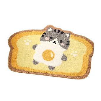 Cute Toast Cat Microfiber Non Slip Bath Mat