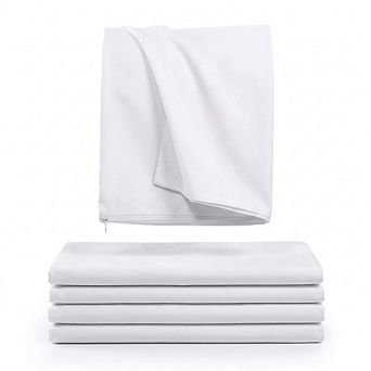Standard Pillow Protectors Set of Four Ultra Fresh Cotton Zippered Covers White