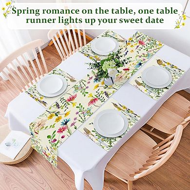 Eucalyptus Lavender Daisy Spring Table Runner 13 x 72 Inch Floral Farmhouse Decor