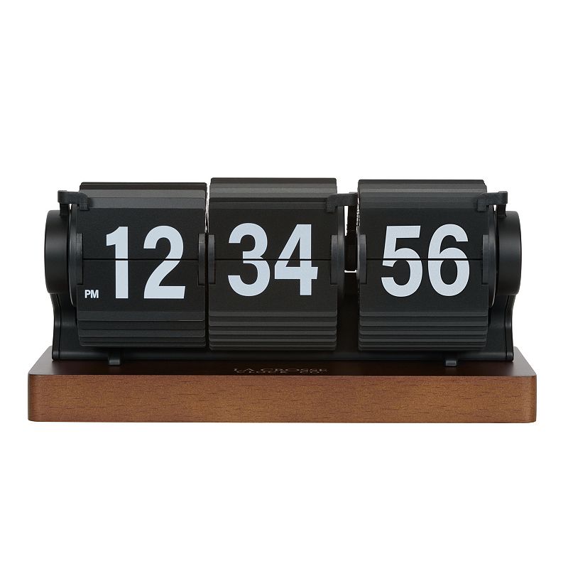 La Crosse Technology Mechanical Flip Quartz Tabletop Timer Clock, Black