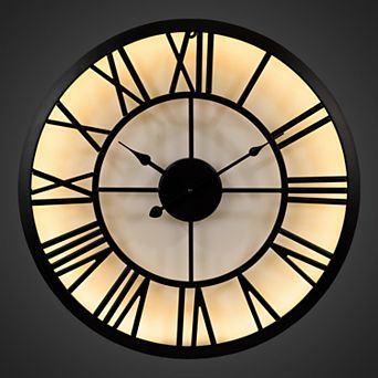 La Crosse Technology La Crosse Clock 19.7 inch Edison Lighted Analog Quartz Wall Clock