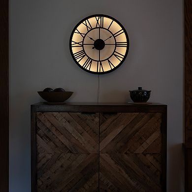 La Crosse Technology La Crosse Clock 19.7 inch Edison Lighted Analog Quartz Wall Clock