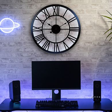 La Crosse Technology La Crosse Clock 19.7 inch Edison Lighted Analog Quartz Wall Clock