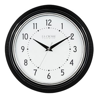 La Crosse Technology La Crosse Clock 9.5 Inch Retro Diner Black Quartz Wall Clock