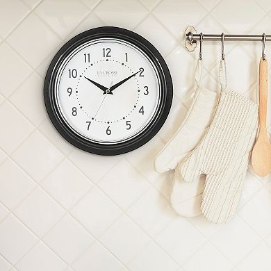 La Crosse Technology La Crosse Clock 9.5 Inch Retro Diner Black Quartz Wall Clock