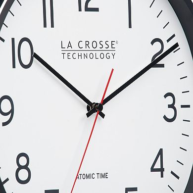 La Crosse Technology Atomic Metal Analog Wall Clock 11.8 Inches