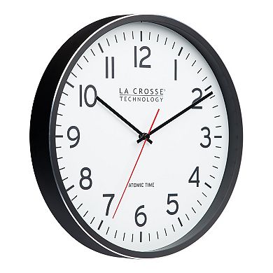 La Crosse Technology Atomic Metal Analog Wall Clock 11.8 Inches